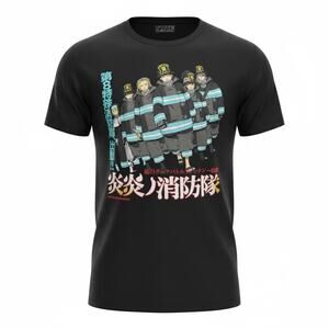 Fire Force Anime T Shirt Mens Medium Black Graphic Tee Company 8